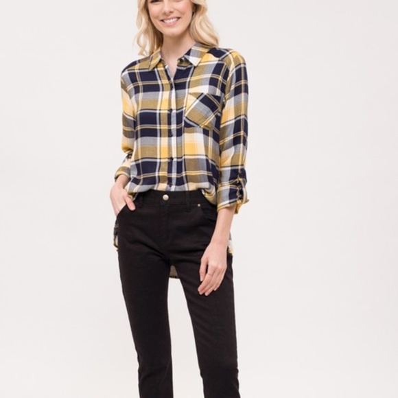 🌟LAST 1🌟NWT Blu Pepper Plaid Button Down Shirt - Picture 5 of 5